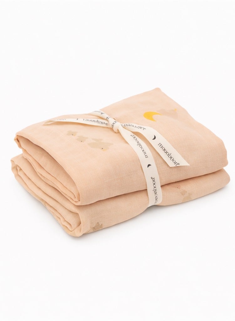 مونبون قماش موسلين عضوي من مونبون، عبوة من قطعتين، 65 × 65 سم - Image 1